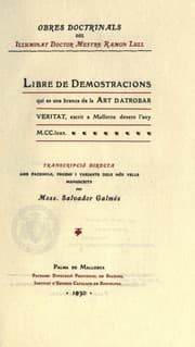 Tapa de Obres de Ramon Lull