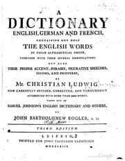 Tapa de A dictionary English, German and French