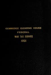 Tapa de Commerce Clearing House unabridged federal war tax service
