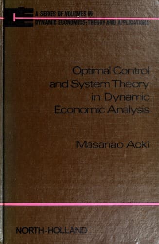 Tapa de Optimal control and system theory in dynamic economic analysis
