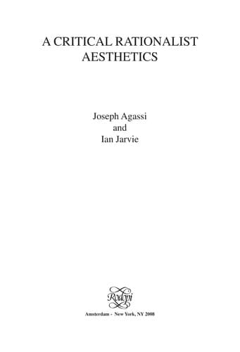 Tapa de A critical rationalist aesthetics