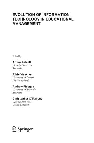 Tapa de Evolution of Information Technology in Educational Management