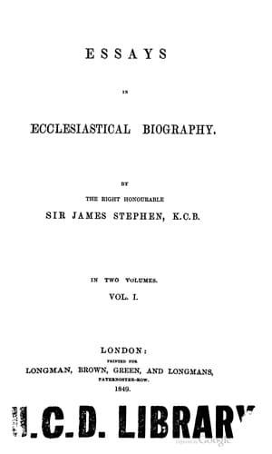 Tapa de Essays in ecclesiastical biography