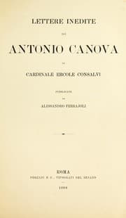 Tapa de Lettere inedite di Antonio Canova al cardinale Ercole Consalvi