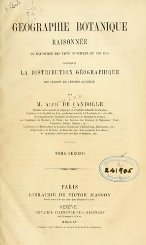 Tapa de Géographie botanique raisonnée