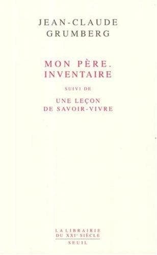 Tapa de Mon père, inventaire