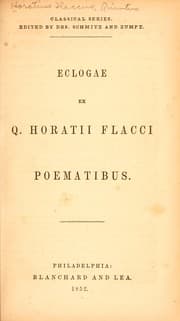Tapa de Eclogae ex Q. Horatii Flacci poematibus