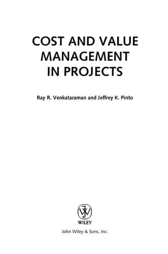 Tapa de Cost and value management in projects