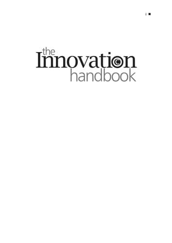 Tapa de The innovation handbook