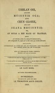 Tapa de Ubhlan oir, air son muinntir oga, agus crun gloire, air son seana mhuinntir, no, An sonas a bhi math gu trathail