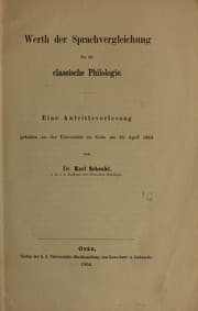 Tapa de Werth der sprachvergleichung für die classische philologie ...