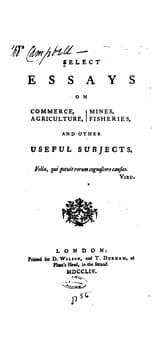 Tapa de Select Essays on Commerce, Agriculture, Mines, Fisheries, and Other Useful Subjects
