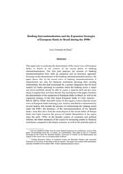 Tapa de Banking internationalisation and the expansion strategies of European banks to Brazil during the 1990s