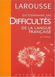 Tapa de Larousse Dictionnaire Des Difficultes De LA Langue Francaise