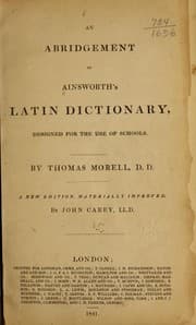 Tapa de An abridgement of Ainsworth's Latin dictionary