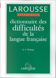 Tapa de Larousse Dictionnaire Des Difficultes De LA Langue Francaise (References Larousse)