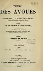 Tapa de Journal des avoués