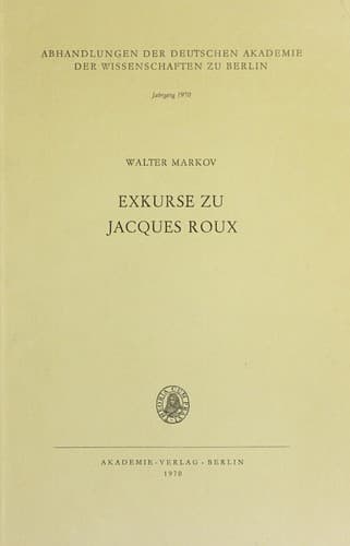 Tapa de Exkurse zu Jacques Roux