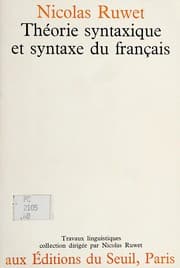 Tapa de Théorie syntaxique et syntaxe du français