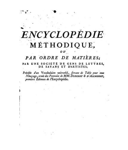 Tapa de Encyclopédia méthodique