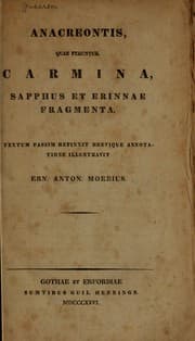 Tapa de Anacreontis, quae feruntur, carmina, Sapphus et Erinnae fragmenta