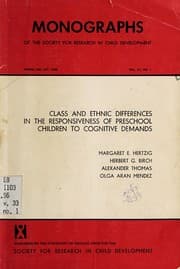 Tapa de Class and ethnic differences in the responsiveness of preschool children to cognitive demands