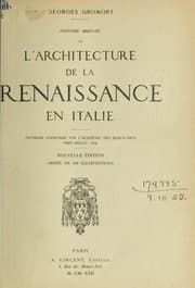 Tapa de Histoire abrégée de l'architecture de la Renaissance en Italie