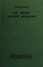 Tapa de The speech against Leocrates