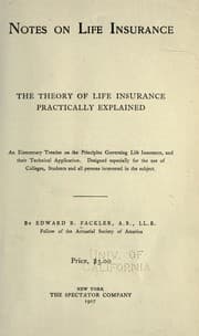 Tapa de Notes on life insurance