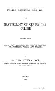 Tapa de The Martyrology of Oengus the Culdee