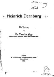 Tapa de Heinrich Dernburg: Ein Vortrag