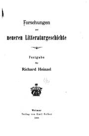 Tapa de Forschungen zur neueren Litteraturgeschichte