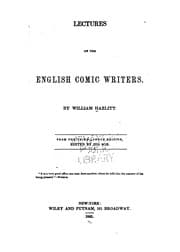 Tapa de Lectures on the English Comic Writers