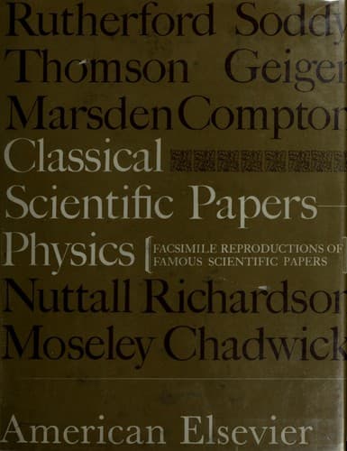 Tapa de Classical scientific papers: physics