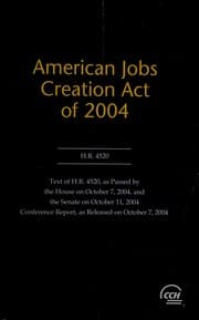 Tapa de American Jobs Creation Act of 2004