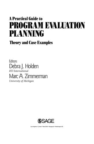 Tapa de A practical guide to program evaluation planning