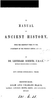 Tapa de A Manual of Ancient History: from the remotest times to the overthrow of the Western Empire, A.D ..