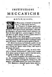 Tapa de Instituzioni meccaniche