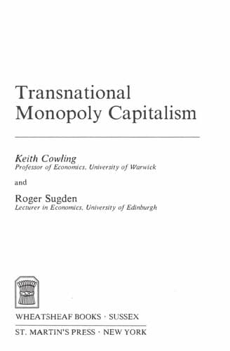 Tapa de Transnational monopoly capitalism