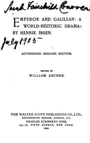 Tapa de Emperor and Galilean: A World-historic Drama / by Henrik Ibsen