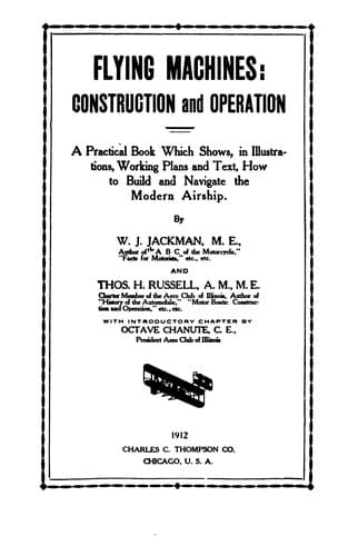Tapa de Flying Machines construction & Operation