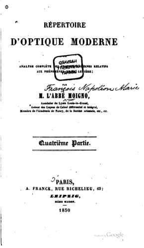 Tapa de Répertoire d'optique moderne
