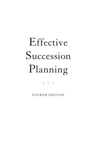 Tapa de Effective succession planning