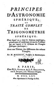 Tapa de Principes d'astronomie sphérique; ou Traité complet de trigonométrie sphérique: dans lequel on a ..