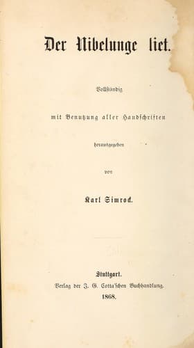 Tapa de Das Nibelungenlied