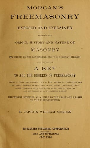 Tapa de Morgan's Freemasonry exposed and explained