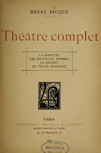 Tapa de Théâtre complet