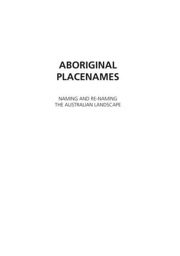Tapa de Aboriginal placenames