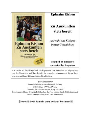 Tapa de Zu Auskunften Stets Bereit