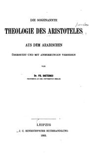 Tapa de Die sogenannte Theologie des Aristoteles
